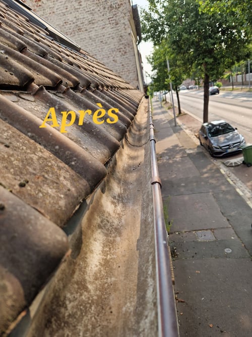Photo après nettoyage d'une gouttière