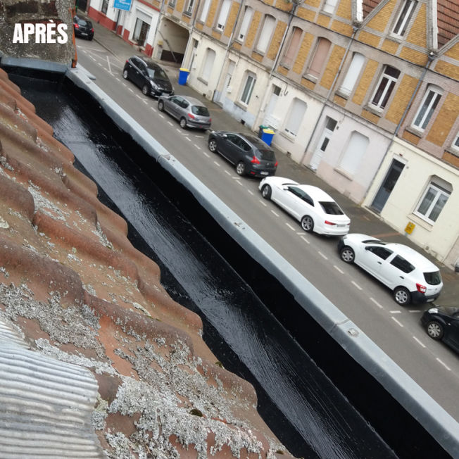 Après pose d'un goudron