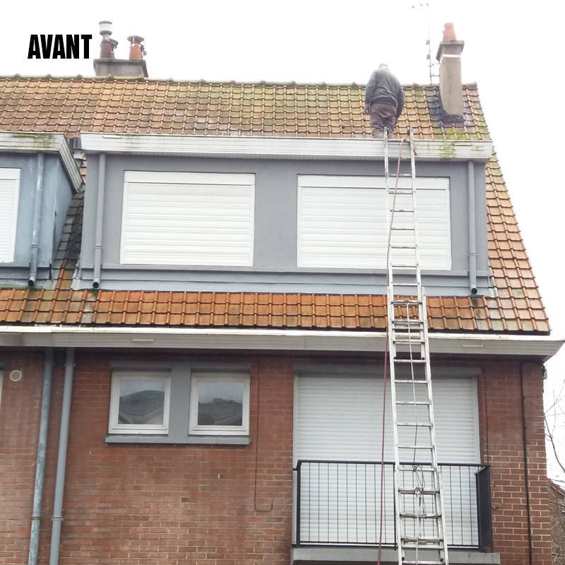 Avant nettoyage rénovation toiture tuile